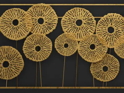 Gold Wall art Sculpture 3D model