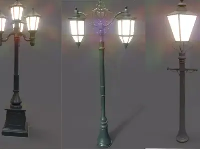 Victorian Era Street Lamps Low-poly 3D model