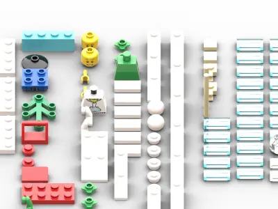 TwindBricks3D - 40107 Winter Skating Scene 3D print model