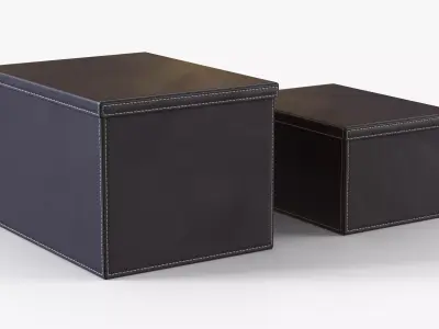 Box Storage Leather Set Low-poly 3D model