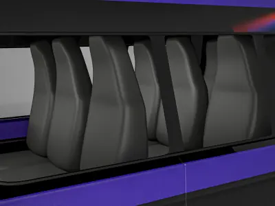 Minibus Van Low-poly 3D model