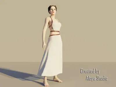 Spartan Female - Realistic game character Low-poly 3D model