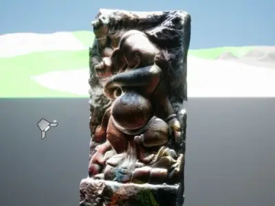 Dancing Marble Ganesha Sculpture 3d Model - 3d Sculpture 3D model