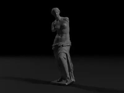 Venus de Milo Iconic Ancient Sculpture in High-Quality Formats Low-poly 3D model