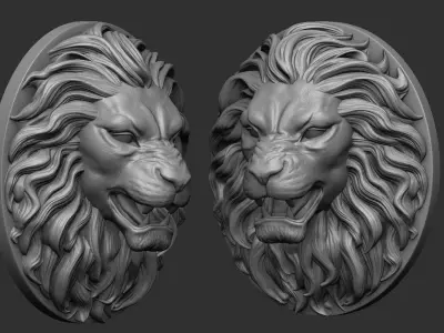 Lion Pendant - two versions 3D print model