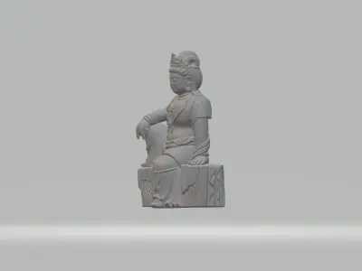 Guanyin Bodhisattva Sitting Statue  3D print model get