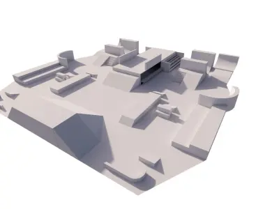 Skatepark-Skate Park PACK Low-poly 3D model