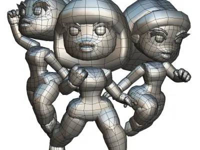 Volleyball Girls - Proto Series Low-poly 3D model