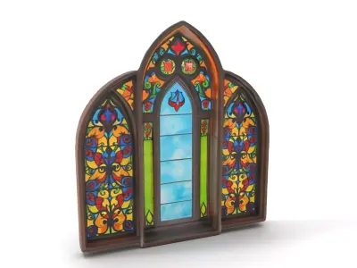 Gothic Stained Glass model pack Low-poly 3D model