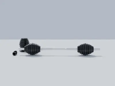 3D Dumbbell Weight Rack and Weights 3D model