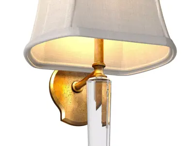 Crystal Hudson Lighting wall Sconce lamp made aged brass glass  3D model