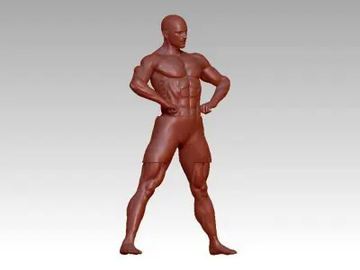 bodybuilding fitness man statue 3D print model