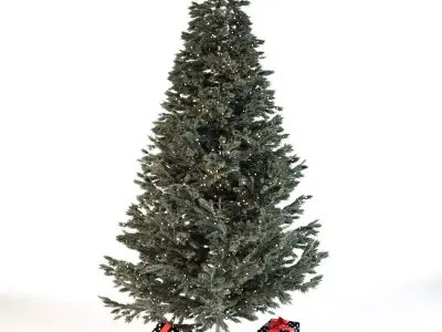 Christmas fir tree with gifts and garland 3D model