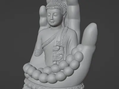 Buddha in Blessing Hand Pose 3D print model
