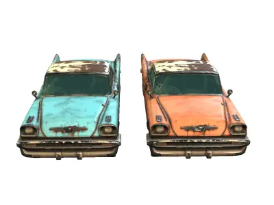 Rusty Car Low-poly 3D model