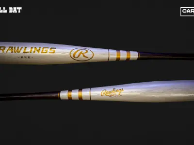 Baseball Bats and Balls Asset Pack Low-poly 3D model