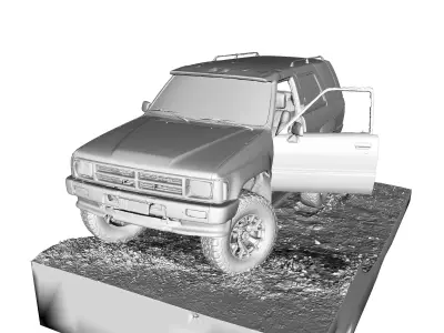 Toyota 4Runner Hilux Surf 1st gen 1988 Photogrammetry Low-poly 3D model