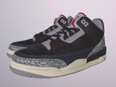 NIKE AIR JORDAN 3 SHOES PBR Low-poly 3D model