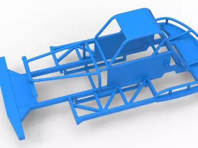 Frame of New Zealand Vintage Stock car Scale 1 to 25 3D print model