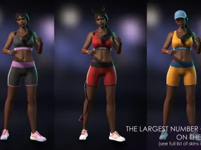 Streetwear Girl 2-17 - Sportswear Girls Pack Game-Ready Low-poly 3D model