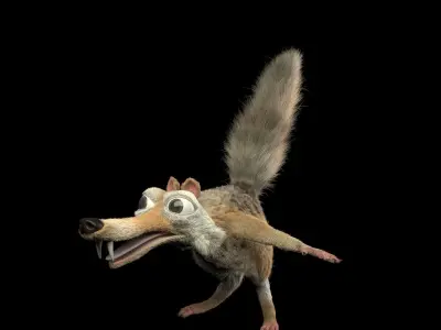 Squirrel Scrat Rigged 3D model