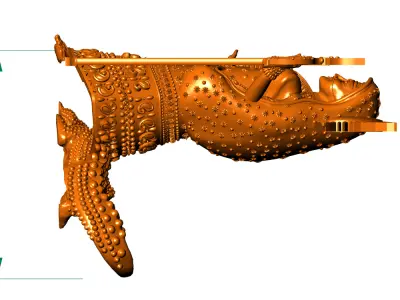 crocadile god matha devi gold silver 3D print model