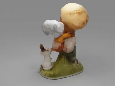 Figurine of boy and girl 3D model