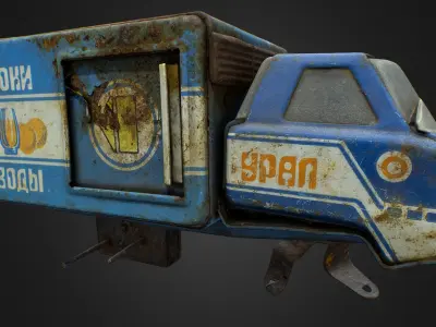 Old USSR Soviet Metal Toy Car URAL Juices Water 3D model