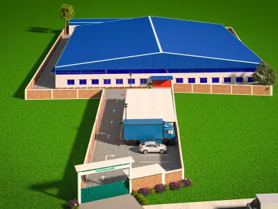 Industrial 3D Model in 3ds Max for study ready to use Low-poly 3D model