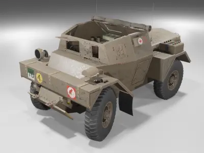 Daimler Dingo Scout Car Low-poly 3D model