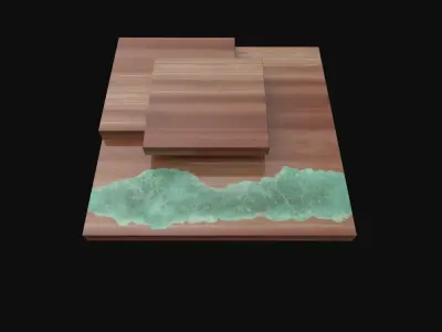 Modern couch table with epoxy resigne Low-poly 3D model