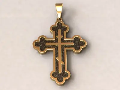 Orthodox Cross Pendant 3D print model