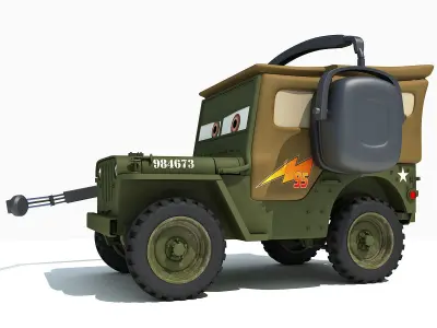 Sarge Character form Movie Cars 3D model