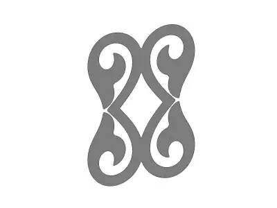 Double floral scroll decoration relief 3D print model
