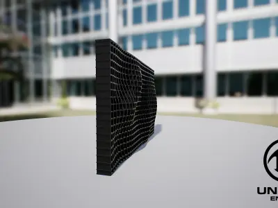 Waving Wall Panel A Low-poly 3D model