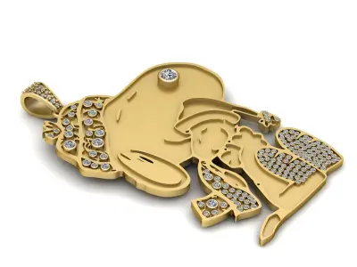 SNOPPY CARTOON CHARACTER PENDANT 3D PRINTABLE MODEL  3D print model