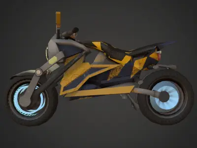 Motorcycle Fantasy Bee Style Custom Concept Low-poly 3D model