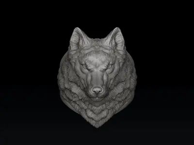 Wolf Head Ring 3D print model