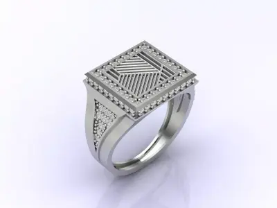 Print Ready STL 3DM  Gents Rings Diamond Men Ring  3D print model 178