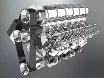 V12 Engine Free 3D model buy