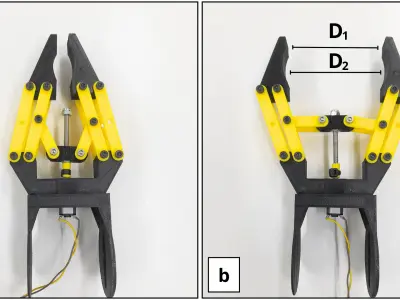 3D Robotic Gripper with DC Motor and Gearbox 3D print model