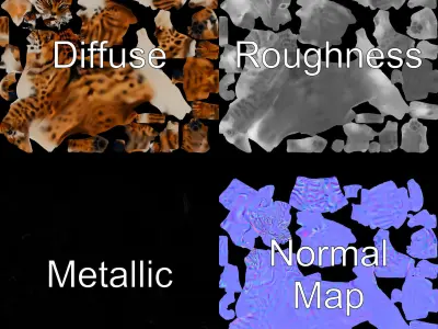 Cheetah Model Pack Low-poly 3D model