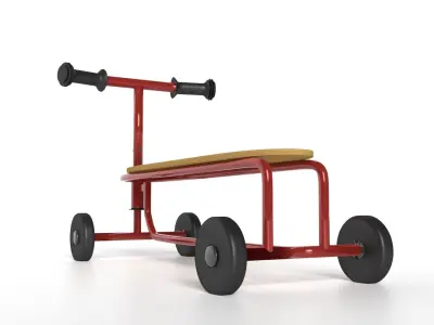 Vintage 4-Wheel Balance Bike 3D model