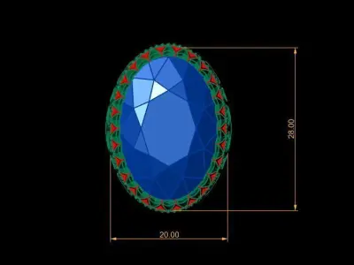 RUBY BIG STONE RING 3D PRINTABLE MODEL  3D print model