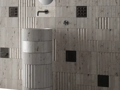 ERCOLE modular system and washbasin with VALVOLA mixer 3D model