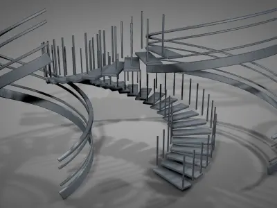 Spiral Stairs v2023 Low-poly 3D model
