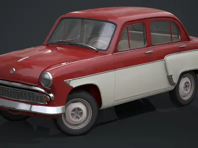Moskvich - 407 Low-poly 3D model