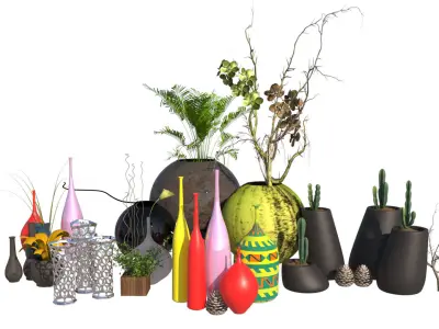 TWO Decorative Set 3D model