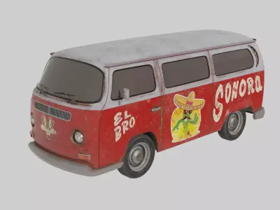 Retro Van 3D model