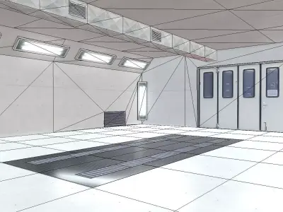 Paint Booth Low Poly VR AR Mobile optimized Low-poly 3D model